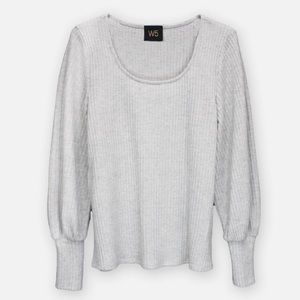 W5 Gray Knit Long Sleeve Rib Knit Medium